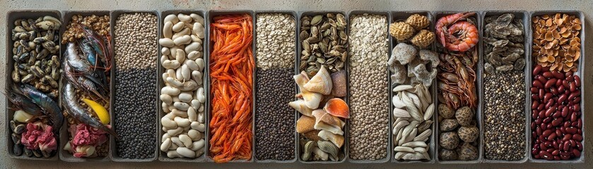 Diverse Natural Superfoods and Healthy Seeds Assortment