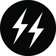 Dynamic lightning bolt icon symbol abstract energy power vector