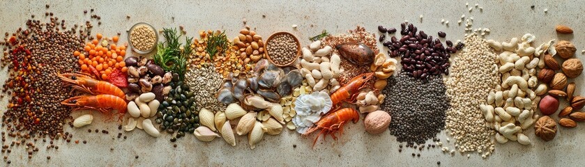 Diverse Assortment of Healthy Whole Grains and Legumes