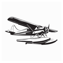 Seaplane Aircraft Illustration Design Vector on white background
