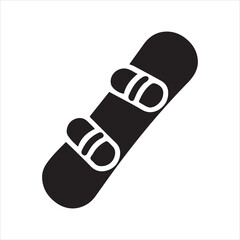 Snowboard icon silhouette vector with white background