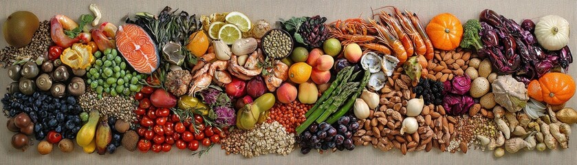 Colorful Assortment of Fresh Vegetables and Fruits