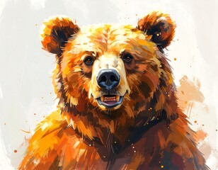 Vibrant Bear Portrait in Artistic Style