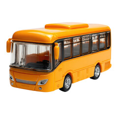 Orange toy bus, front view