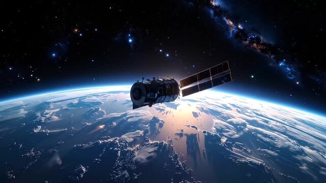 Satellite Orbiting Earth: Space Exploration and Technology