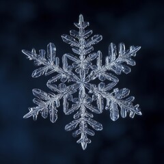 A Stunning CloseUp of a Snowflakes Intricate Design Unveiling the Beauty of Winters Crystalline Masterpiece