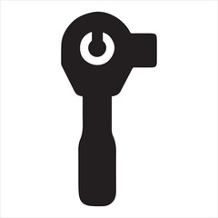 key with keyhole, vector illustration logo sticker silhouette design
