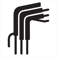black and white paper clip icon vector illustration logo silhouette logo sticker design