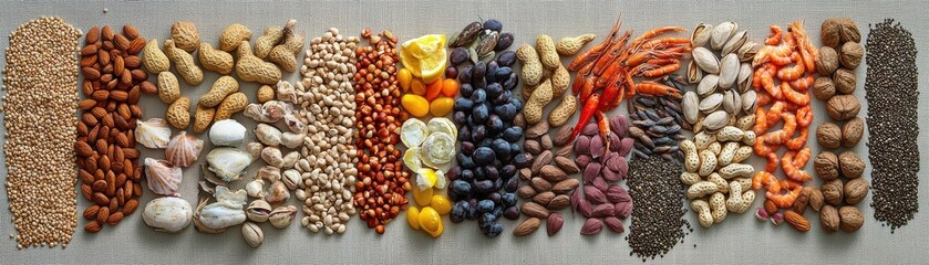Variety of Mixed Nuts and Dried Fruits Pattern