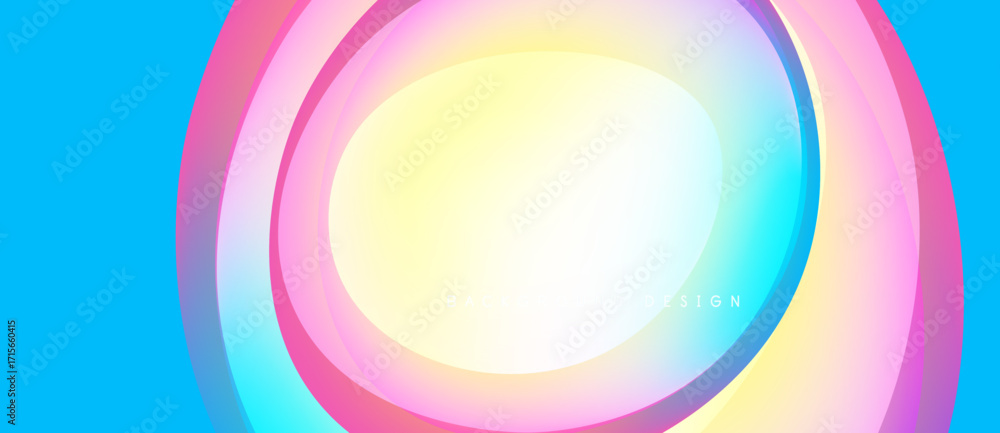Aufkleber abstract concentric circles. vibrant colors blend, creating dynamic visual effect. modern design, sm