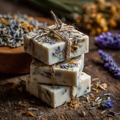 Unveiling the Exquisite Texture of Handmade Natural Soap A CloseUp View of the Soaps Natural Beauty