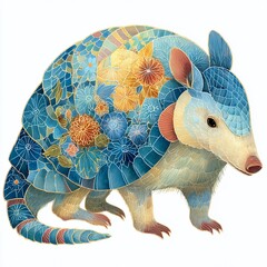 Enchanting Watercolor Armadillo A Whimsical Illustration of a Unique Creature