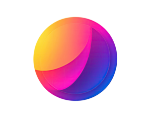 Vibrant, gradient-filled sphere with smooth, overlapping colors
