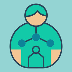 Abstract representation of a person connected to a network