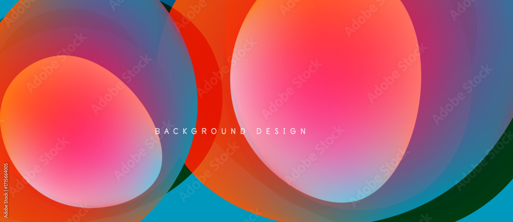 Aufkleber abstract colorful overlapping circles create dynamic visual effect. modern design, gradients, vibran