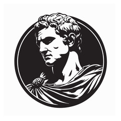 Roman Emperor Images vector. Black and white Roman Emperor Images on white background