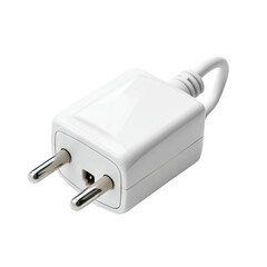 White European electrical plug with two prongs and a cord