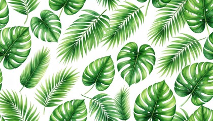 Seamless Tropical Leaves Pattern