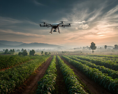 Smart precision agriculture farm with drone monitoring, Agricultural Real Estate, technologydriven farming