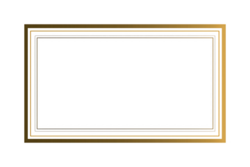 Ornate golden rectangular frame with multiple layered borders isolated on a transparent background image