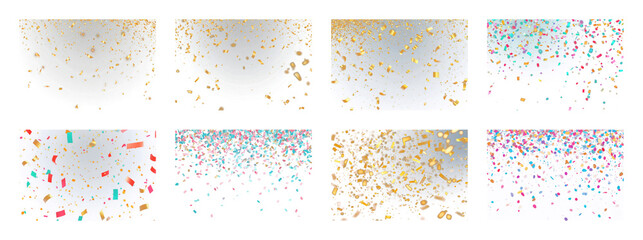 PNG Vibrant confetti explosion celebration, element set on transparent background