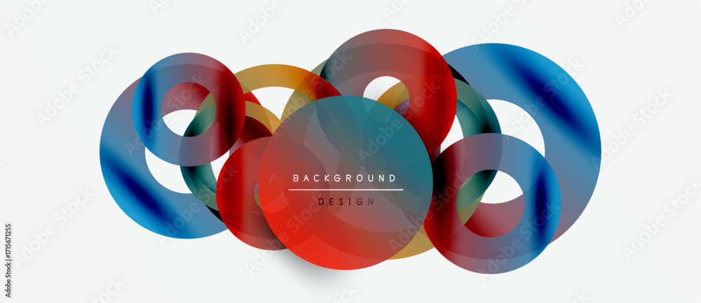 Poster abstract colorful shapes overlap, creating dynamic visual effect. modern design element for backgrou