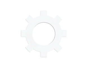 White gear icon on black background (8)