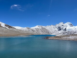 Beautiful lake view gangtok, sikkim view, freeze lake 