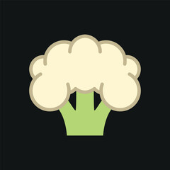 Cauliflower icon in color for fresh food, market, and recipe visuals.