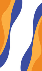 Blue and orange geometric business banner design. Creative banner design with wave shapes and lines for template. Simple design on white horizontal banner. Eps10 vector