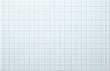 Seamless grid pattern on millimeter paper sheet. Blue lines form squares on white background. Useful for technical drawings, education, science, math concepts. Textured notebook page for plotting,