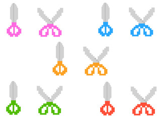Pixel Art Scissors Design Set
