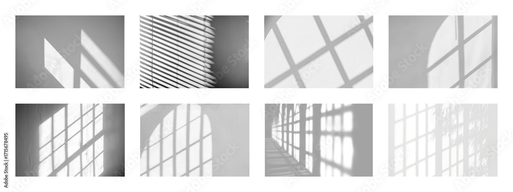 Poster png abstract geometric architectural window patterns, element set on transparent background
