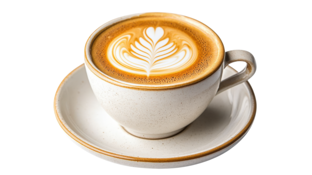  Hot coffee cafe isolated on a white background