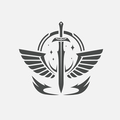 sword and wings logo symbol