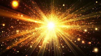 Naklejka premium Flash rays abstract background design. Explosive light speed rays effect. Flash of bright yellow light. AI artwork. 