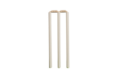 cricket stumps with bails isolated on transparent background