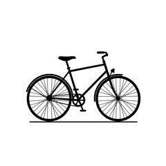 Fototapeta premium Classic Bicycle Silhouette Isolated on White Background