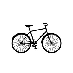 Fototapeta premium Bicycle Silhouette Isolated on White Background