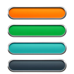 Four colorful glossy buttons isolated on transparent background