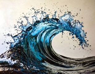 Powerful turquoise wave cresting