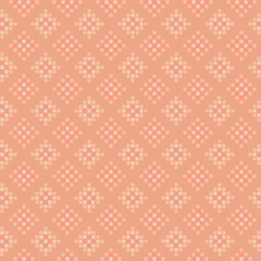 diamonds from hand drawn squares. vector seamless pattern. decorative art. peach color repetitive background. geometric fabric swatch. wrapping paper. design template for textile, home decor, linen