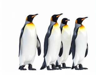 Fototapeta premium Group of cute penguin isolated on white background 
