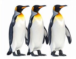 Obraz premium Group of cute penguin isolated on white background 