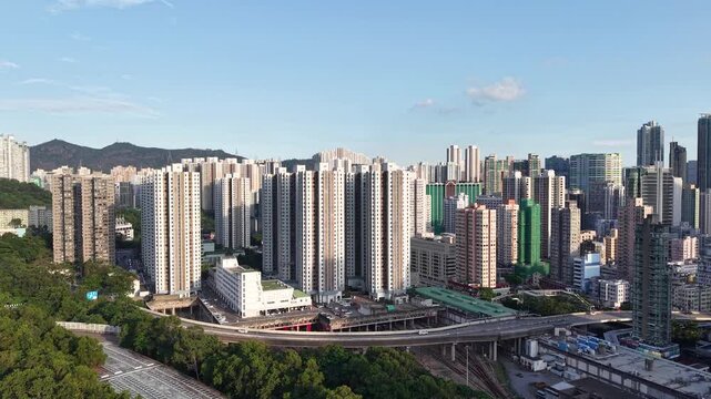 Tsuen Wan subway depot with trains in Hong Kong  Aug 9 2025