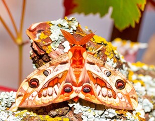 Moth Resting on Bark