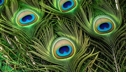 Fototapeta premium Peacock Feathers Close Up