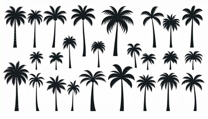 Illustration of different kind of palm trees