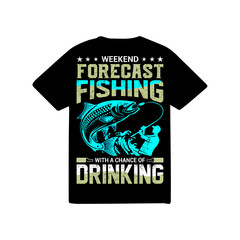 Weekend forecat fishing t-shirt logo design