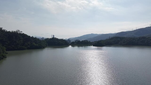 Peaceful nature view at Shing Mun Reservoir Hong Kong Aug 9 2025